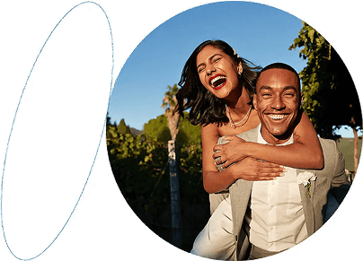 Two people who are happy and relaxed